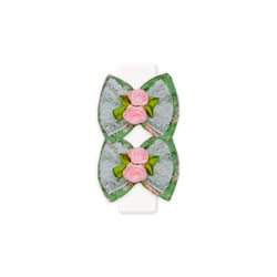 Laço Leo E Lia Renda Floral Verde Para Cães E Gatos - 1 Unidade - Tamanho P