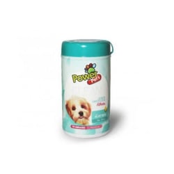 Lenço Umedecido Aloe Vera Power Pets Para Filhotes - 75 Unidades
