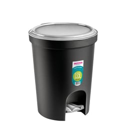 Lixeira Plástico Com Pedal Sanremo Preta 13,5L - 1 Unidade
