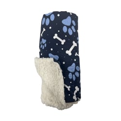 Manta Soft Sherpa Ovelha Camapet Para Cães E Gatos Ossinho Azul - 1 Unidade