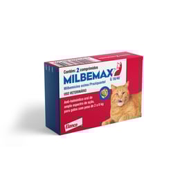 Milbemax Vermífugo Para Gatos De 2 A 8Kg - 2 Comprimidos