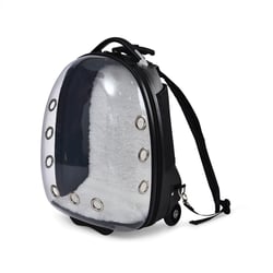 Mochila Com Rodas Chalesco Vision Preta Para Cães E Gatos - 1 Unidade