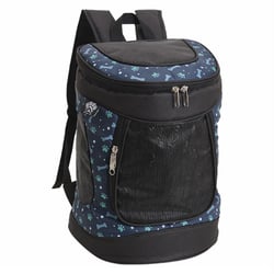Mochila De Transporte Saks Com Tela Frontal Azul Para Cães E Gatos - 1 Unidade