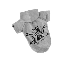 Moletom Stay Wild Cinza Para Cães E Gatos - Tamanho 5