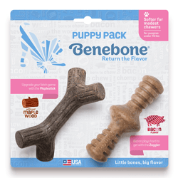 Mordedor Benebone Puppy Map+Zag Para Cães Filhotes - 2 Unidades