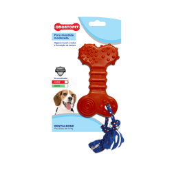 Mordedor Odontopet Dentalbone Flat Com Corda Para Cães Até 15Kg - 1 Unidade Azul