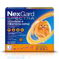 Nexgard Spectra Antipulgas E Vermífugo Cães 2Kg A 3,5Kg 1 Tablete