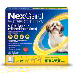 Nexgard Spectra Antipulgas E Vermífugo Cães 3,6Kg A 7,5Kg 1 Tablete