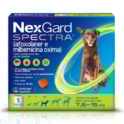 Nexgard Spectra Antipulgas E Vermífugo Cães 7,6Kg A 15Kg 1 Tablete
