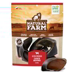 Osso Casco Bovino Com 6 Unidades Para Cães Natural Farm