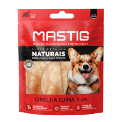 Osso Mastigável Super Premium Orelha Suína Para Cães - 3 Unidades