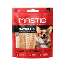 Osso Mastigável Super Premium Traqueia Bovina Para Cães - 3 Unidades