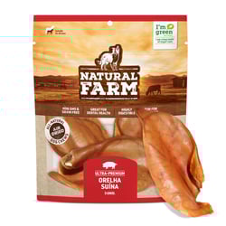 Osso Orelha Suína Com 3 Unidades Para Cães Natural Farm