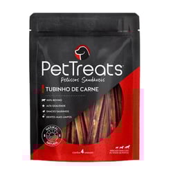 Osso Tubinho Sabor Carne Esofago De Boi 4 Unidades