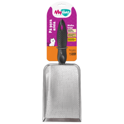 Pá Higiênica Inox Malha Grossa Myhug Para Gatos - 1 Unidade