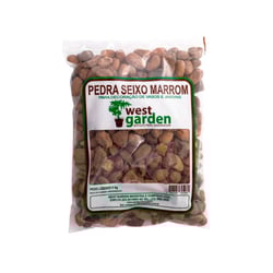 Pedra Decorativa West Garden Seixo Marrom - 5Kg Para Jardim