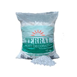 Pedra Granitina Terral Mineira Branca 15Kg Para Jardins