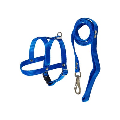 Peitoral Com Guia Griff Dog Azul Tamanho 1 Para Cachorros