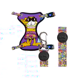 Peitoral Com Guia Meumiau Style Garfield 2 Para Gatos - Colorido