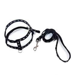 Peitoral Com Guia Santa Fé Pet Ossinho Preto Nº 02 Para Cachorros