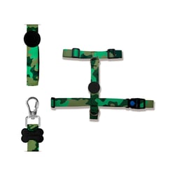 Peitoral E Guia Meuauau Camuflado Para Cães - Tamanho M
