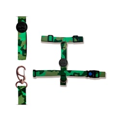 Peitoral E Guia Meumiau Camuflado Para Gatos