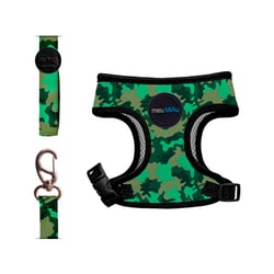 Peitoral E Guia Meumiau Style Camuflado Para Gatos