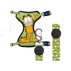 Peitoral Guia Meumiau Style Garfield Verde Para Gatos