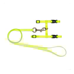 Peitoral H Com Guia Tchucoo Amarelo Para Gatos - 1 Unidade