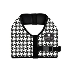 Peitoral I Love Pet Pied De Poule P&B Para Cachorros - Tamanho 3