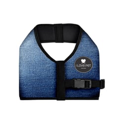 Peitoral Jean I Love Pet Design Para Cães - 1 Unidade - Tamanho 1