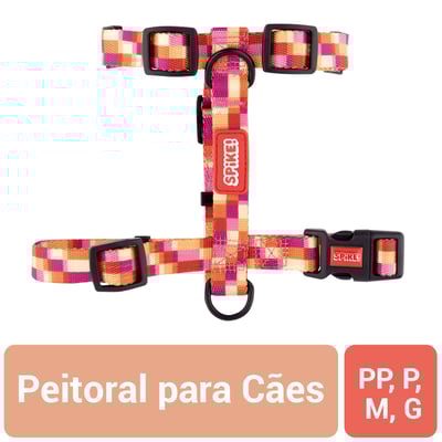 Peitoral Spike Pinkchess Tamanho P Para Cachorros