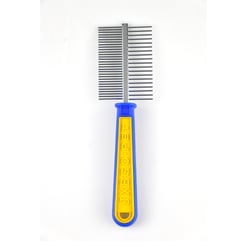 Pente Duplo Napi 49 Dentes Para Cães - Cabo Plástico