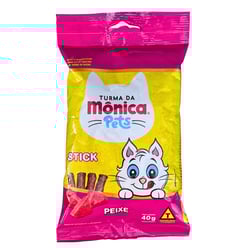 Petisco Bifinho Sticks Turma Da Mônica Pets Sabor Peixe Para Gatos - 40G