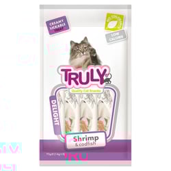 Petisco Cremoso Truly Creamy Sabor Camarão E Bacalhau - 70G Para Gatos