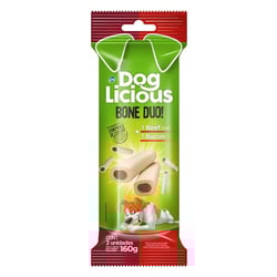 Petisco Doglicious Bone Duo Beef E Bacon 160G - 1 Unidade Para Cachorros