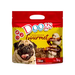 Petisco Doogs Gourmet Ossinhos Médios Sabor Carne - 1Kg