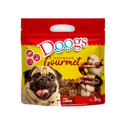 Petisco Doogs Gourmet Ossinhos Sabor Carne Para Cães Pequenos - 1Kg