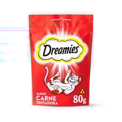 Petisco Dreamies Carne Tentadora 80G Para Gatos Adultos - 80 Gramas