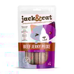 Petisco Jack&Cat Beef Jerky Peixe Para Gatos - 30G