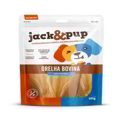 Petisco Jack&Pup Orelha Bovina Para Cães De Porte Grande - 300G