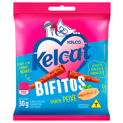 Petisco Kelcat Bifitos Peixe - 30G
