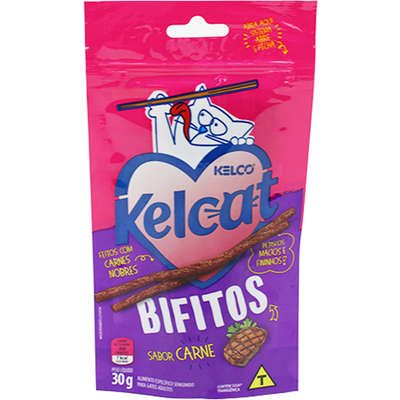 Petisco Kelcat Snack Bifitos Carne - 30G