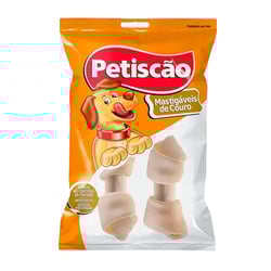 Petisco Osso De Couro Petiscão Nó 3 Para Cachorros - 2 Unidades