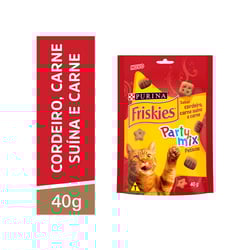 Petiscos Friskies Party Mix Cordeiro E Carne Para Gatos - 40G