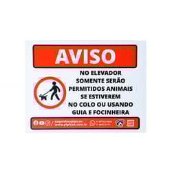 Placa Aviso Pipicão Para Elevador - Casa E Ambientes