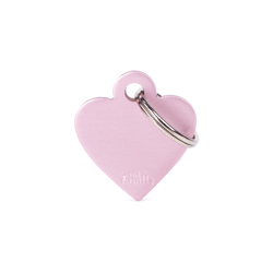 Placa De Identificação Coração Rosa Myfamily P - 1 Unidade