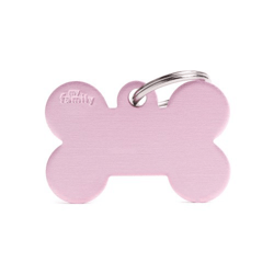 Placa De Identificação Myfamily Osso Alumínio Rosa P - 1 Unidade
