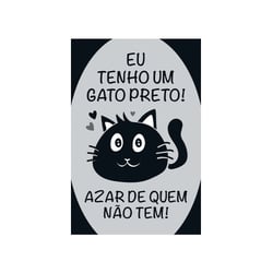 Placa Decorativa Cia Laser Gato Preto Para Casa E Jardim