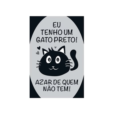 Placa Decorativa Cia Laser Gato Preto Para Casa E Jardim